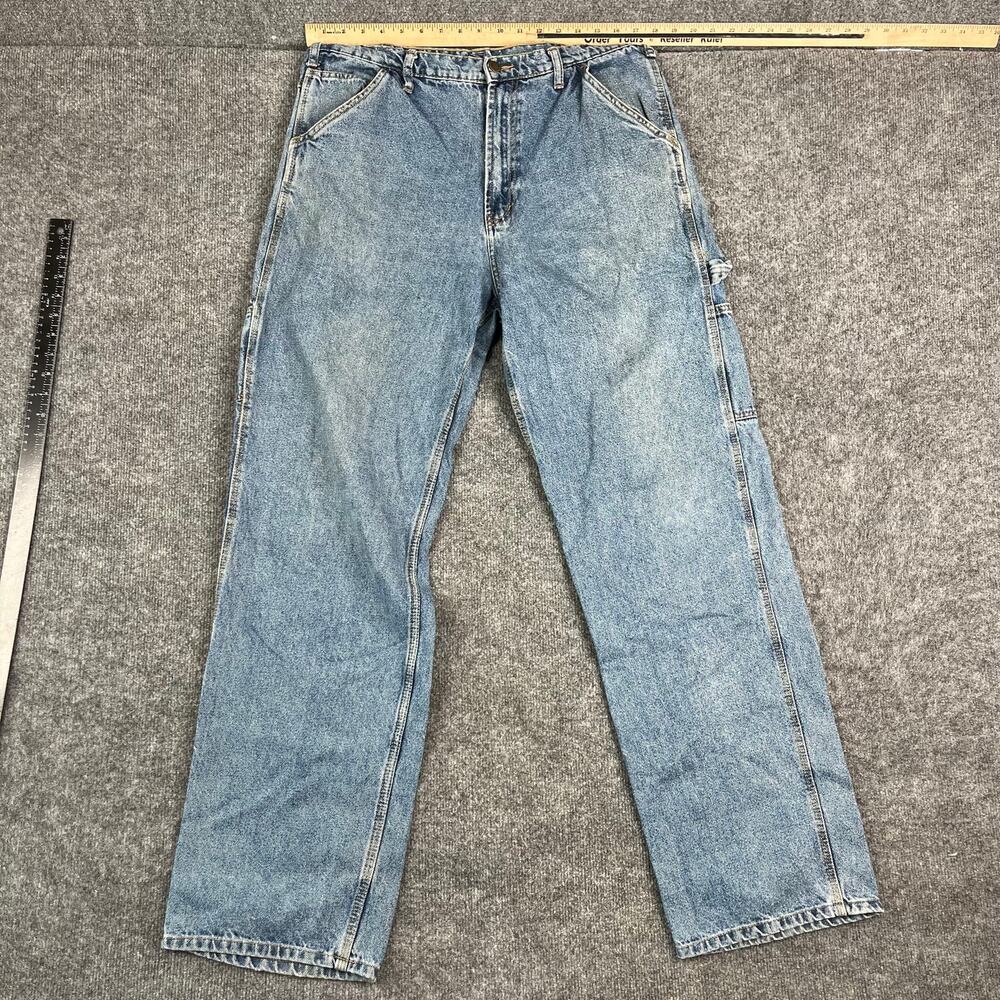 RK Brand Jeans Mens Size 36x36 Blue Carpenter Workwear Loose Fit Utility